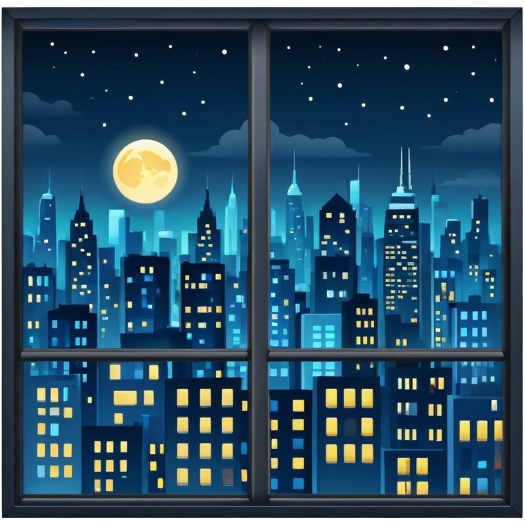 Window with night city view emoji