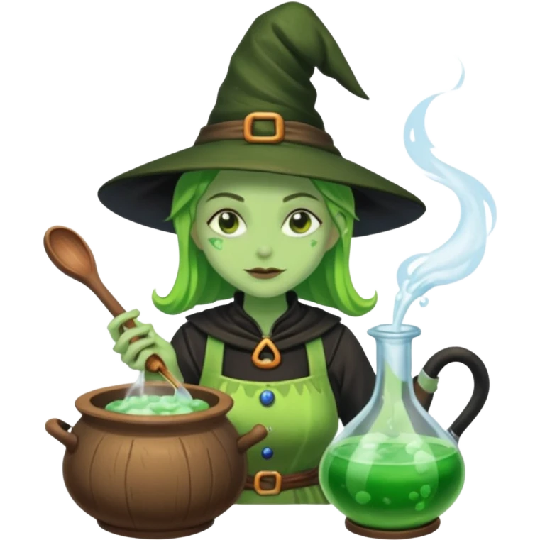 green witch cooking potion emoji