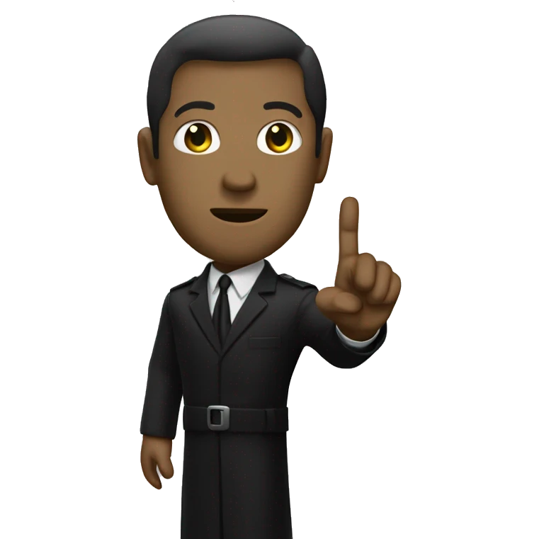 Neo from matrix holding up hand emoji