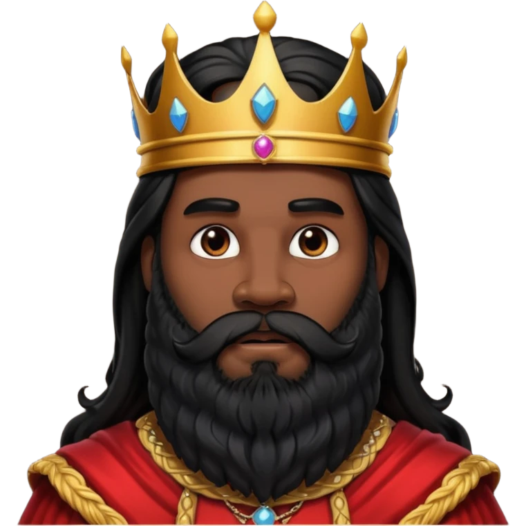 big black bearded king with long hairs emoji