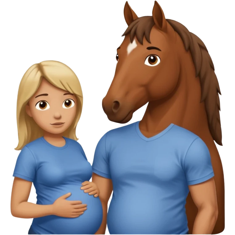 pregnant man  with horse emoji