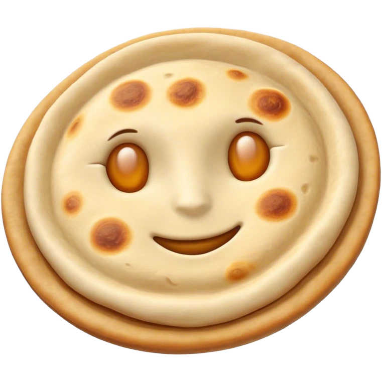 Cinematic Realistic Roti Dish Emoji, showcasing freshly made flatbread rendered with lifelike detail and warm natural lighting. emoji
