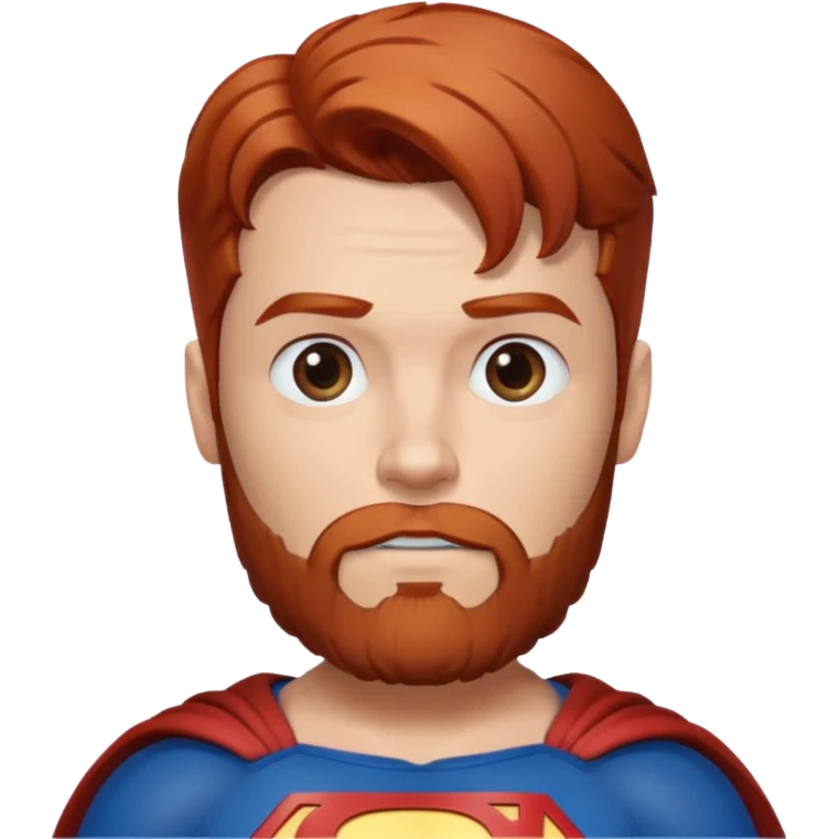 Superman with a beard and reddish hair emoji