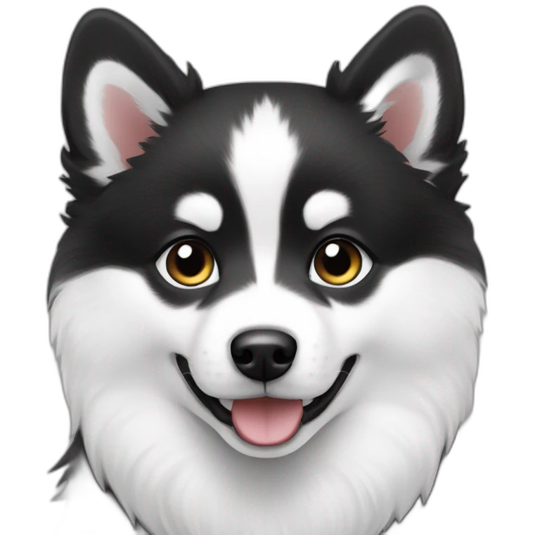 pomsky-black-white emoji