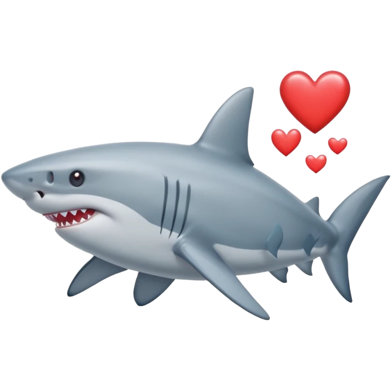 Tiburón con corazones emoji