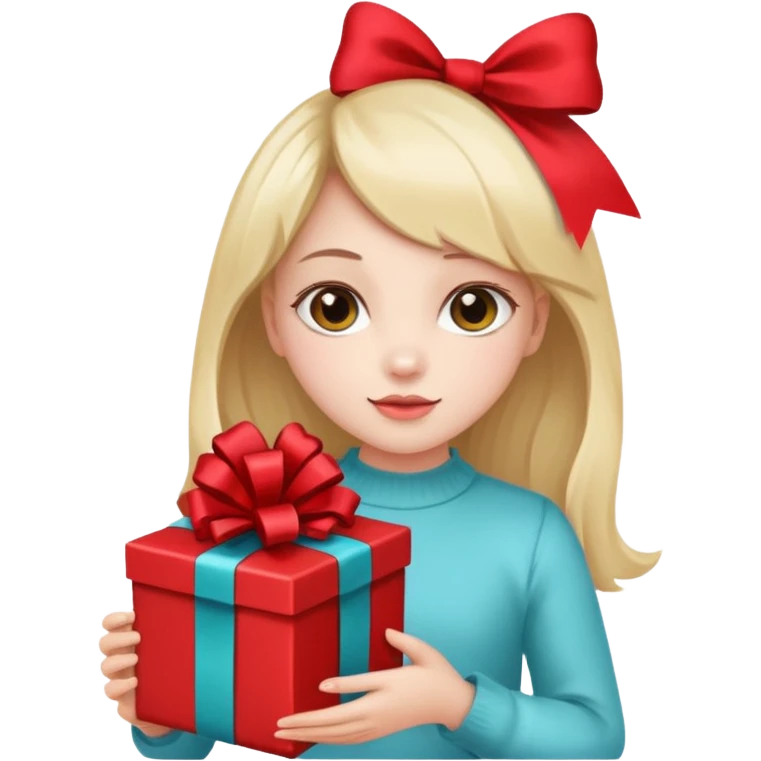 🥳🎀 Tokat takan kız elinde hediye var emoji