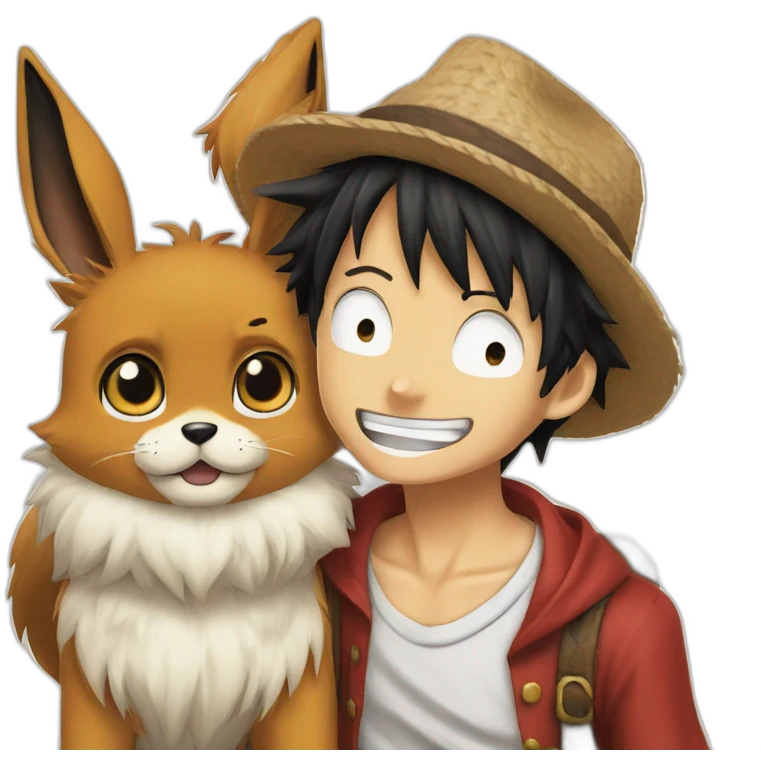 Luffy and Eevee emoji