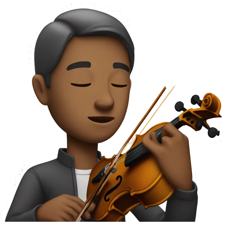 man playing the violon with eyes closed emoji
