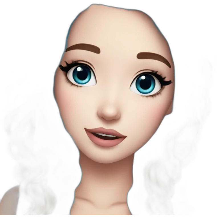 belle delphine winking with makeup and blue hair emoji