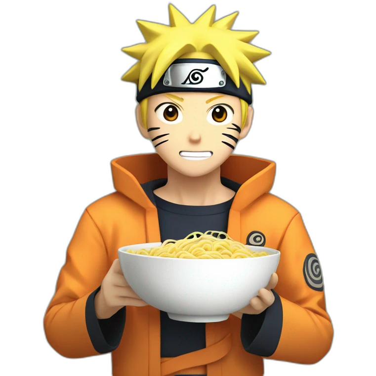 Naruto Uzumaki eating noodles emoji