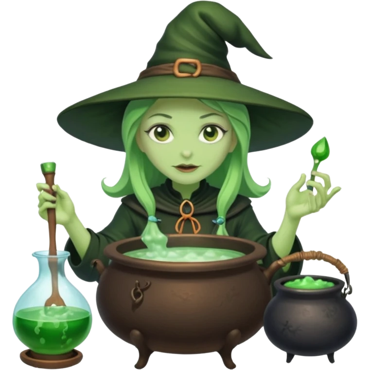 green witch cooking potion emoji