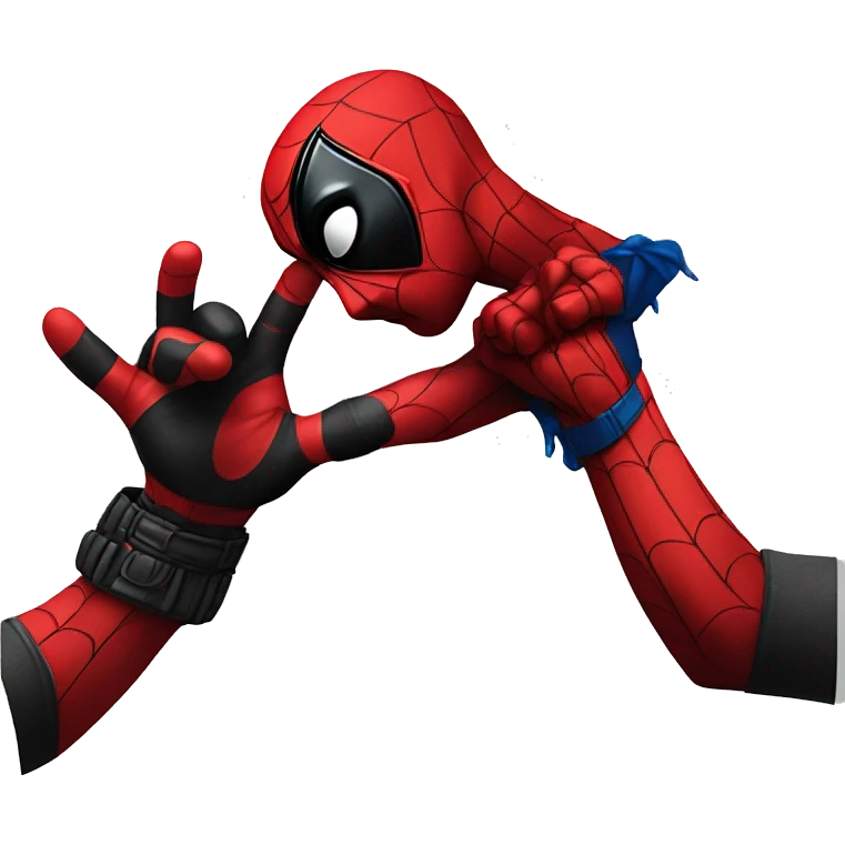 deadpool with spiderman high five emoji