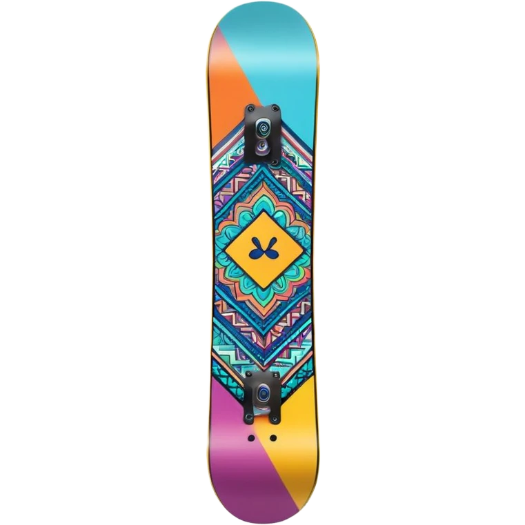 colorful patterned snowboard emoji