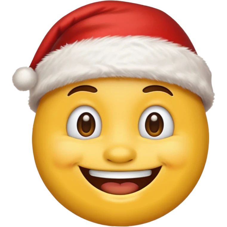 Smiling emoji with santa hat on emoji