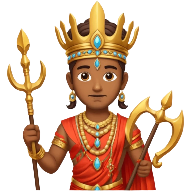 indian god with Poseidon trident emoji