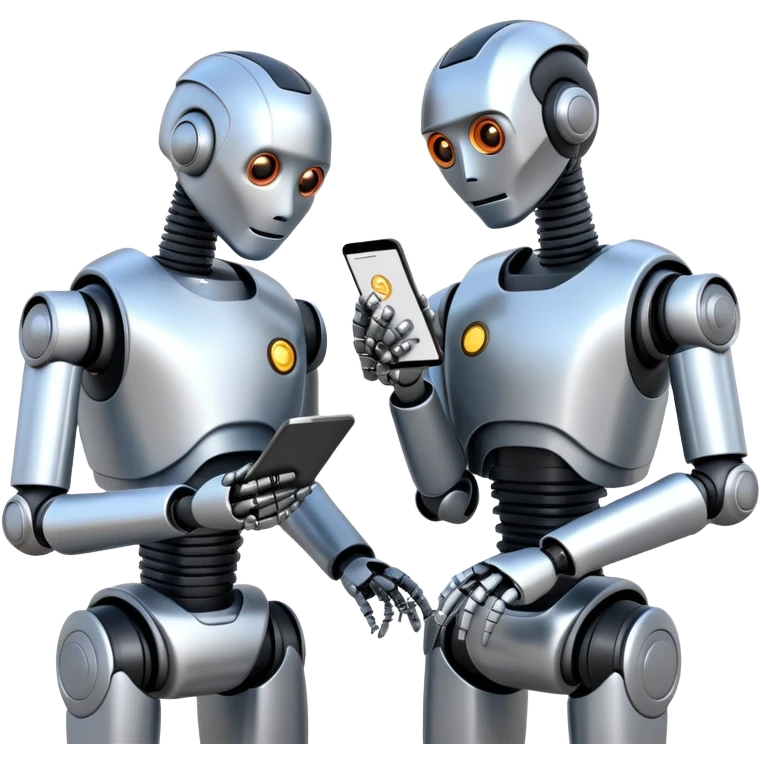 robot checking another robot's work emoji