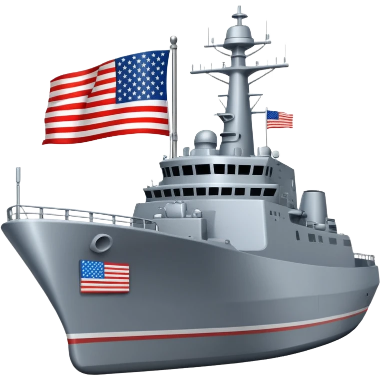 generate a very realistic American modern war ship with little flag emoji