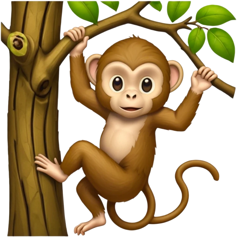 monkey climbing tree emoji
