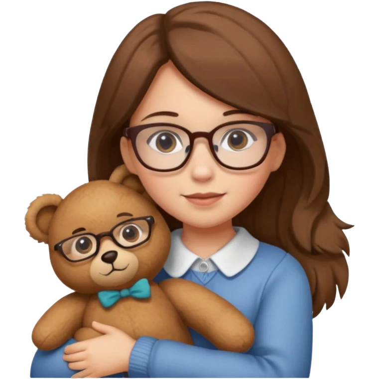 girl glasses and teddy  emoji