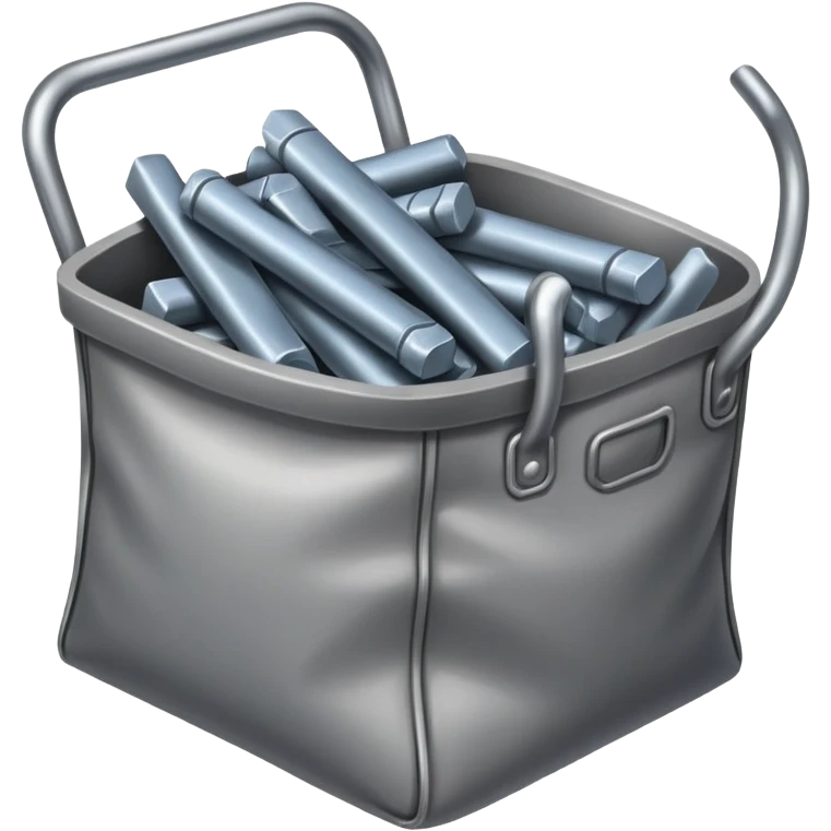 Opened bag full of iron bar emoji