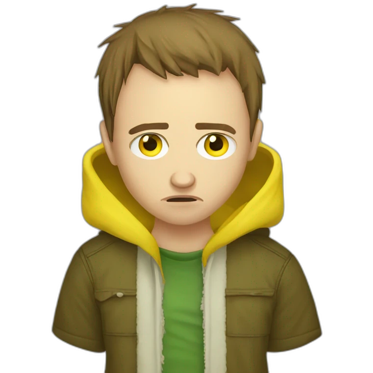 Teen Jesse Pinkman sad angry yellow hood emoji