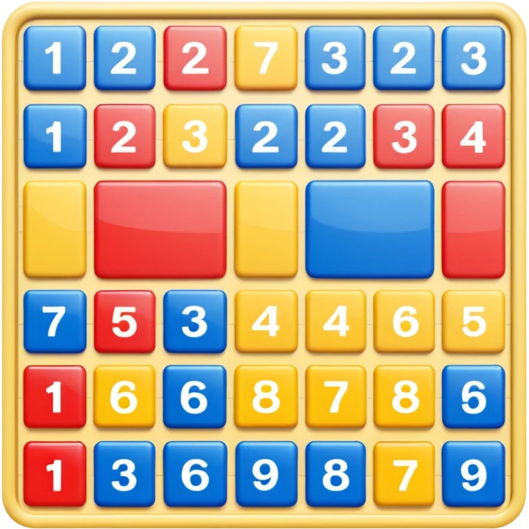 Sliding Puzzle toy with 15 number squares that slide up or down, left or right, a classic toy emoji