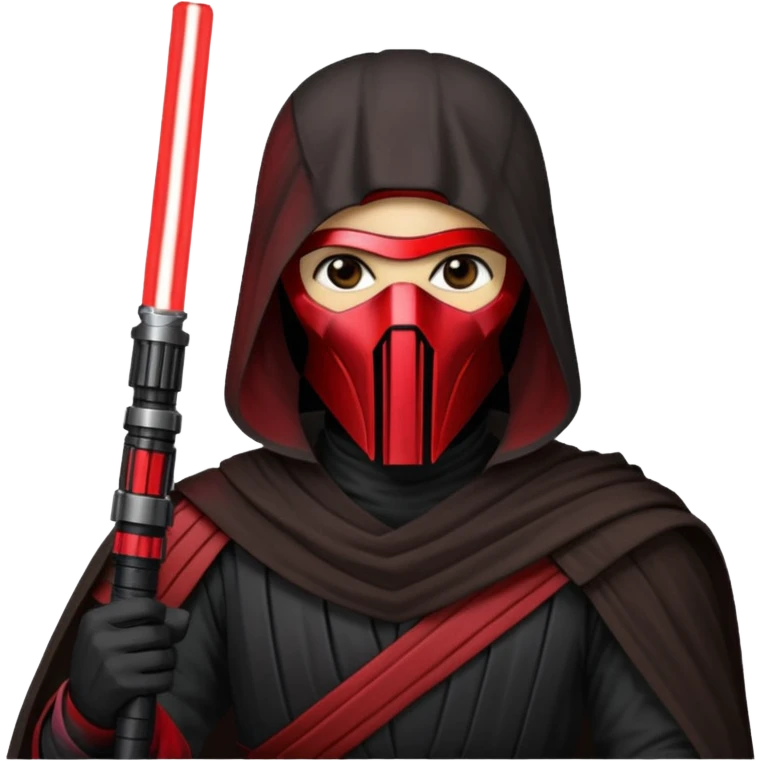 Darth Revan with his mask on holding red lightsaber emoji
