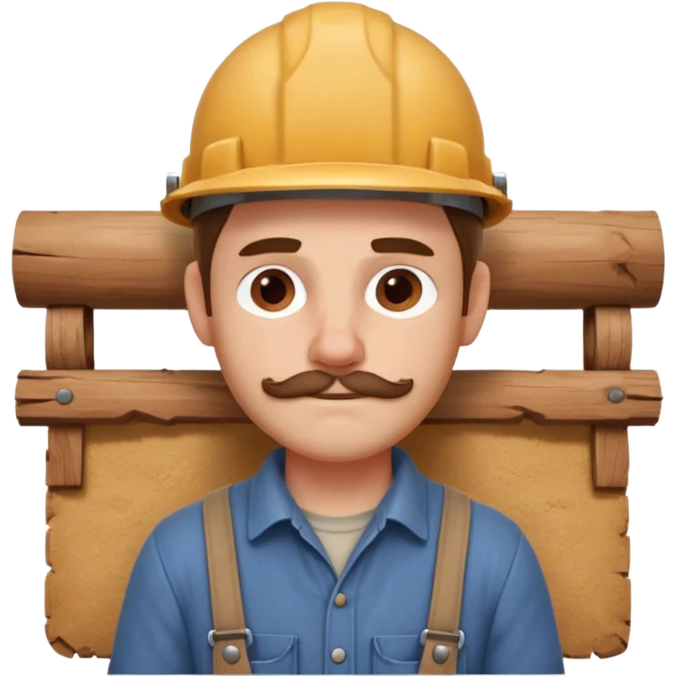 rustic carpenter portrait, head and shoulders only, wood dust on shoulders, rolled-up shirt collar, calm craftsman expression, warm workshop vibe, 3D cartoon, mobile game icon style, clean background, no text, no watermark
 emoji