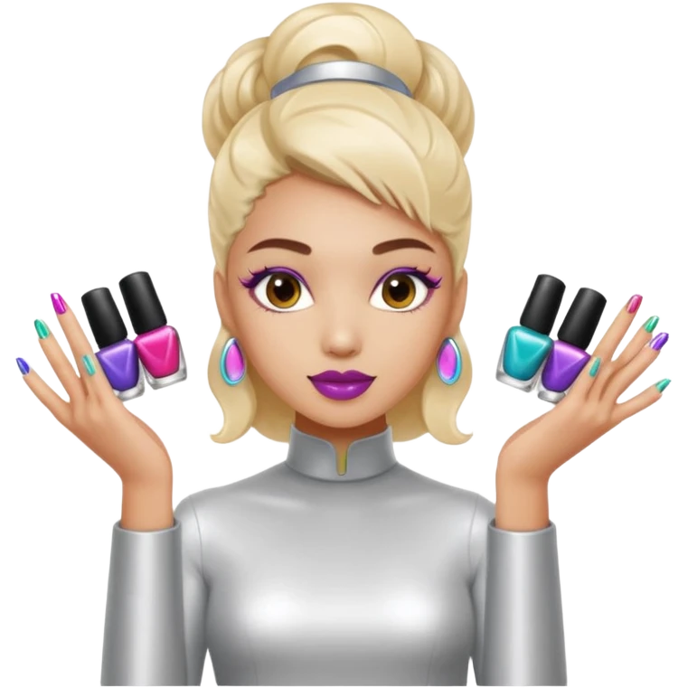futuristic female nail artist emoji