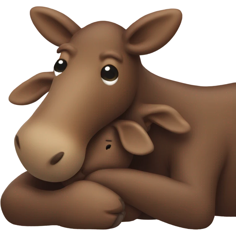 Snuggling moose emoji
