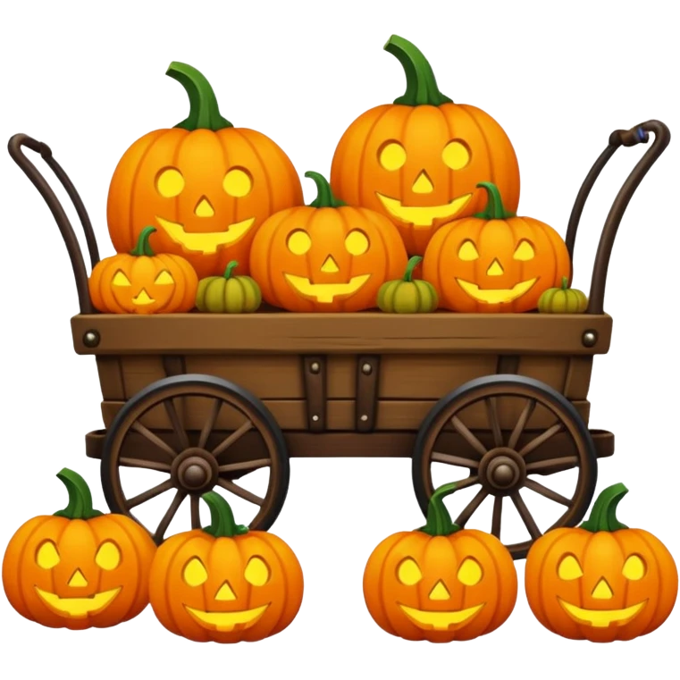 Gothic wagon with pumpkins in it emoji