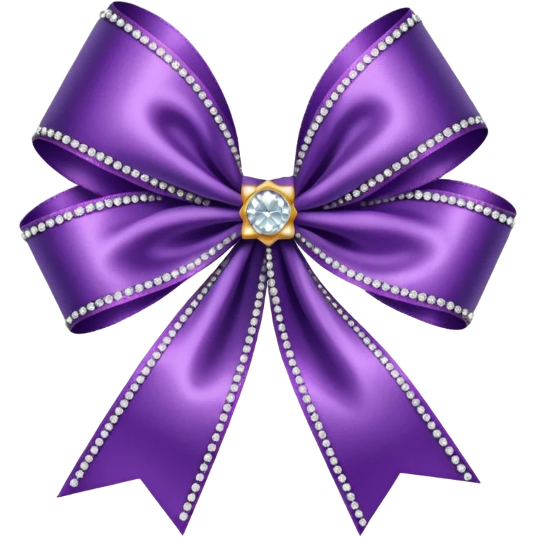 purple ribbon with diamonds emoji