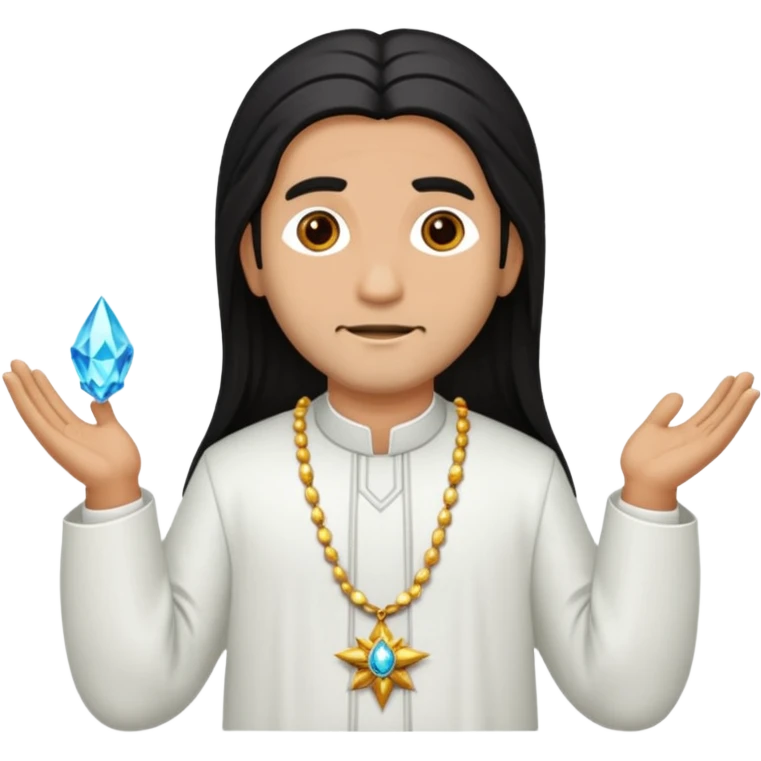 south asian star priest man long dark hair crystal emoji