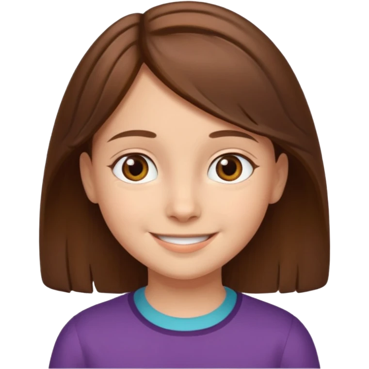 Daria whit brown hair and brown eyes a 7 year old kid emoji