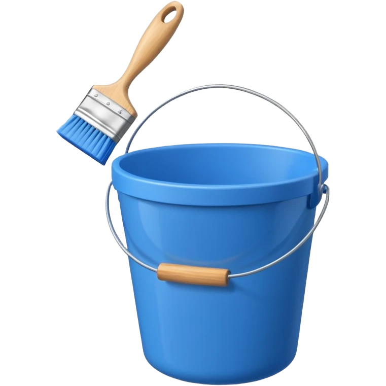 Bucket and brush for cleaning emoji