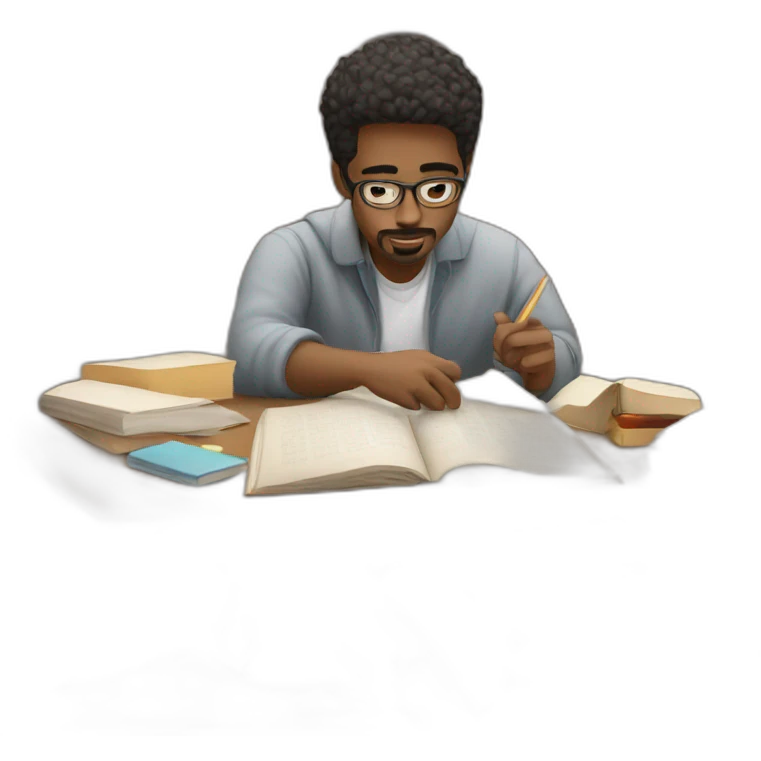 a guys studying emoji