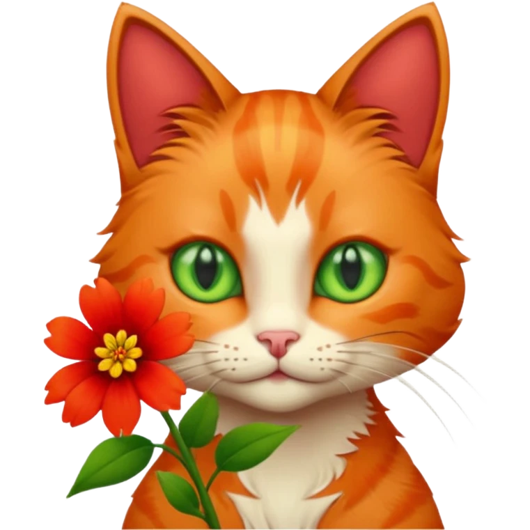 Cat and flower emoji