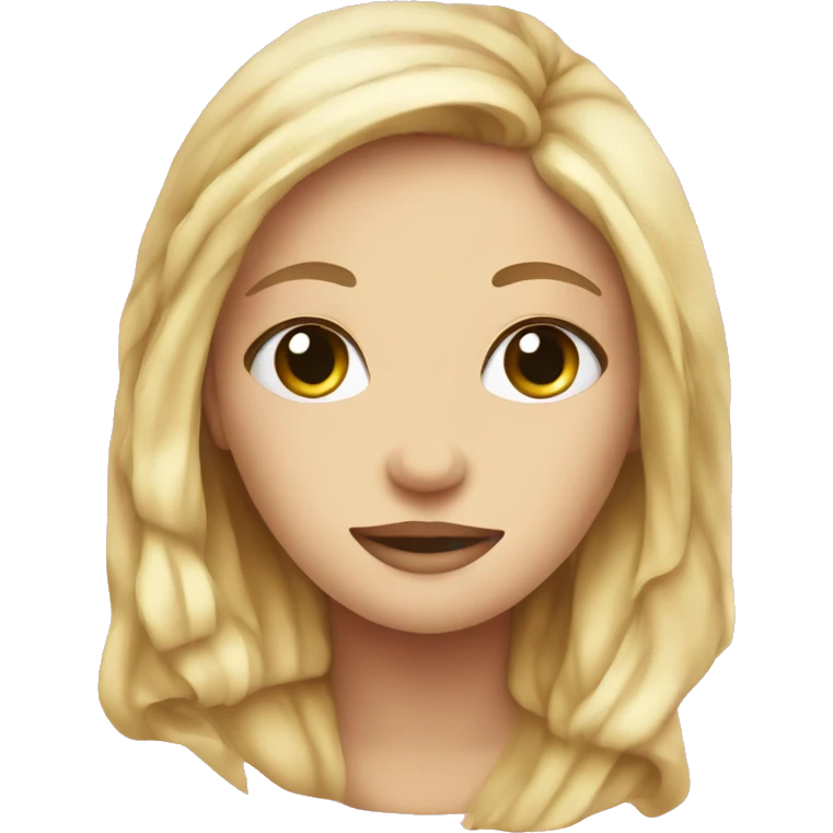 Blonde girl folded plaid  pink blanket  emoji