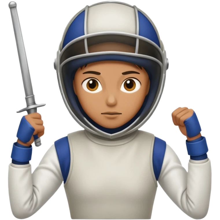 A person wearing fencing equipment with their entire body emoji