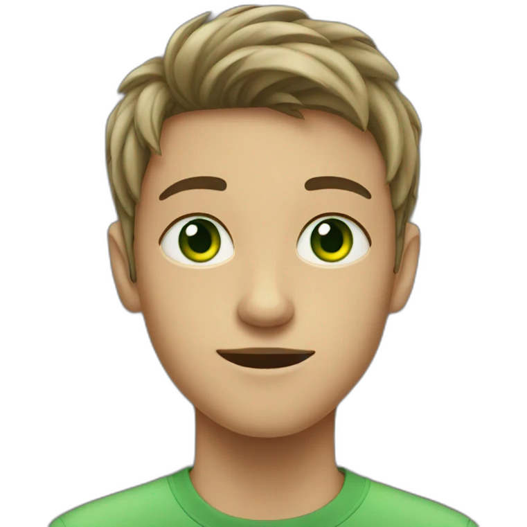 teenager, boy, green eyes emoji