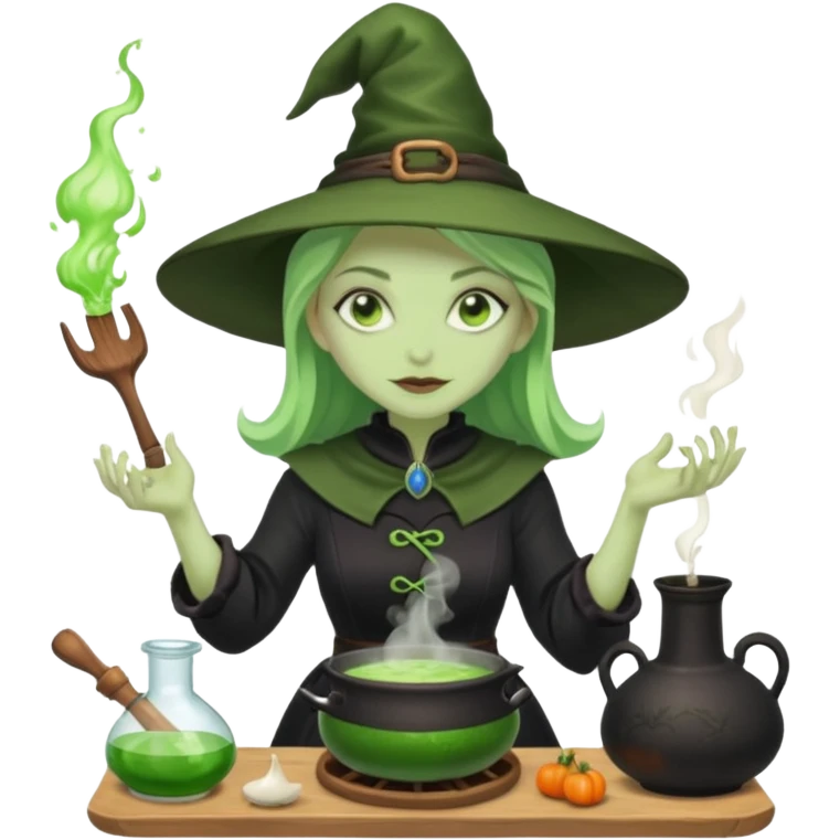 green witch cooking potion emoji