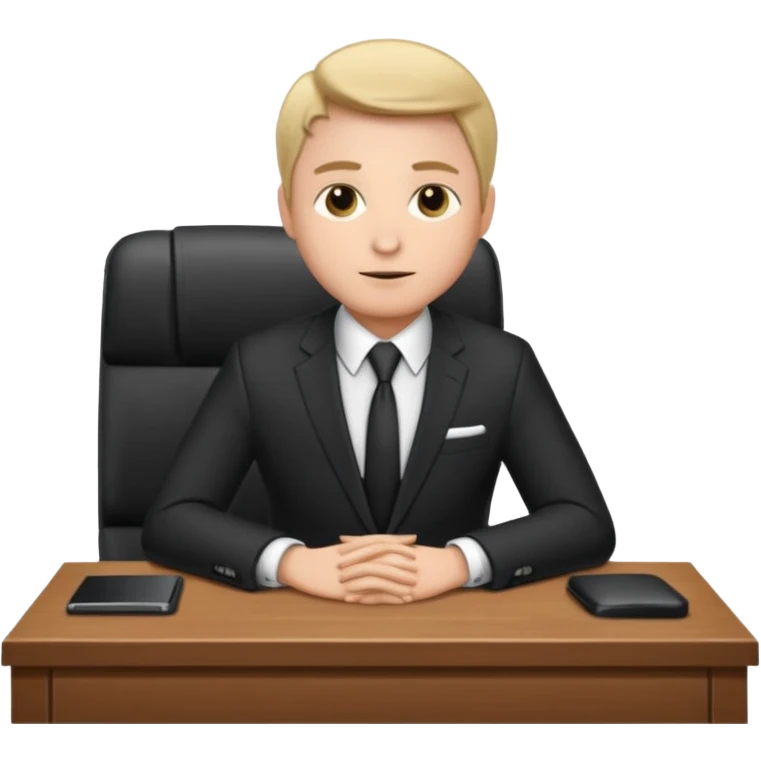 Business man sitting at a desk emoji