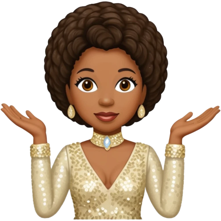 Gladys Knight with ivory sequin outfit emoji