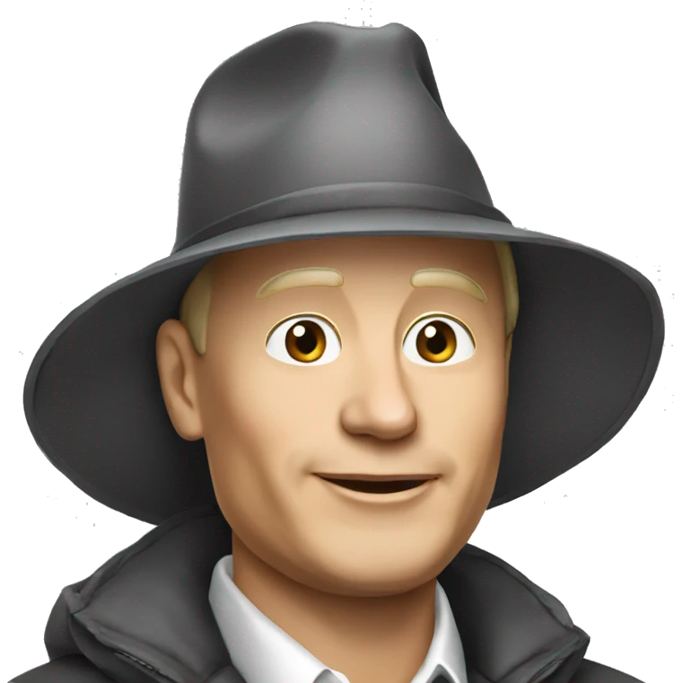 Vladimir poutine avec un chapeau emoji