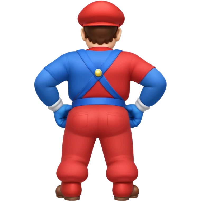 back view of super mario with huge massive buttcheeks  emoji