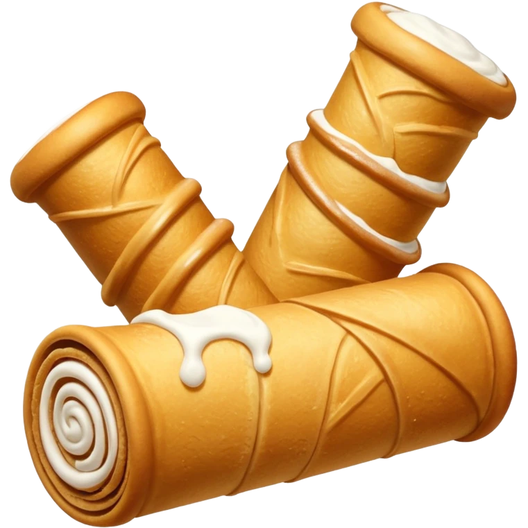 cornet roulé feuilleté à la creme emoji