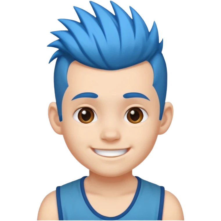 blue haired kid mohawk emoji