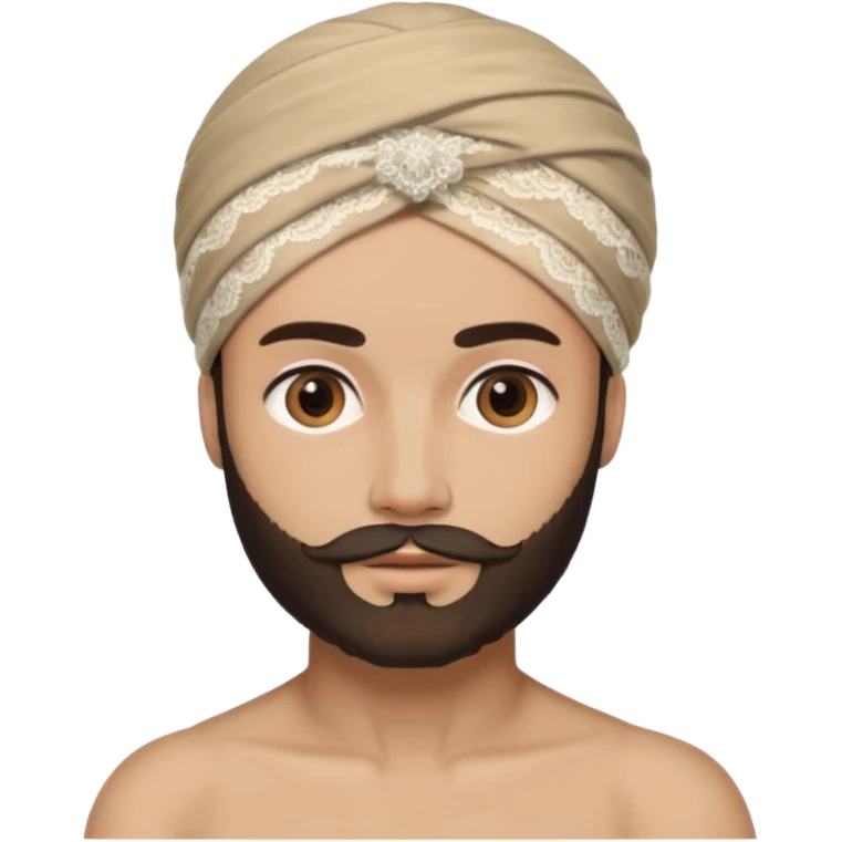 یه مرد با عمامه‌ که لباس زیر زنونه پوشیده و ریش داره emoji