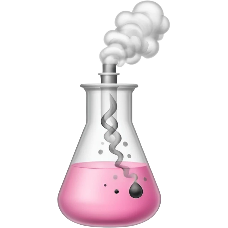 pink beaker with smoke no face one tube emoji