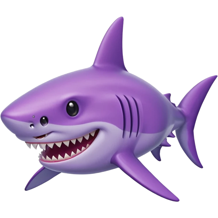 Purple friendly shark emoji